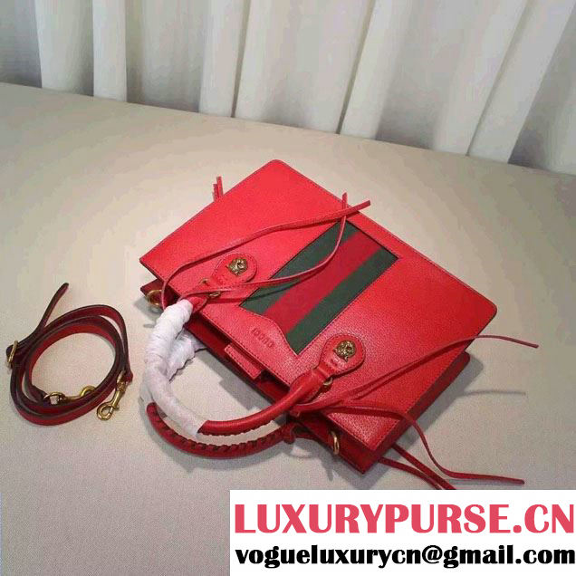 Gucci Animalier Textured Leather Top Handle Medium Bag 431277 Red 2016