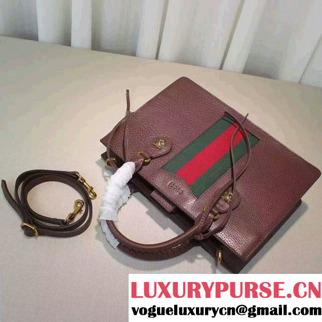Gucci Animalier Textured Leather Top Handle Medium Bag 431277 Coffee 2016