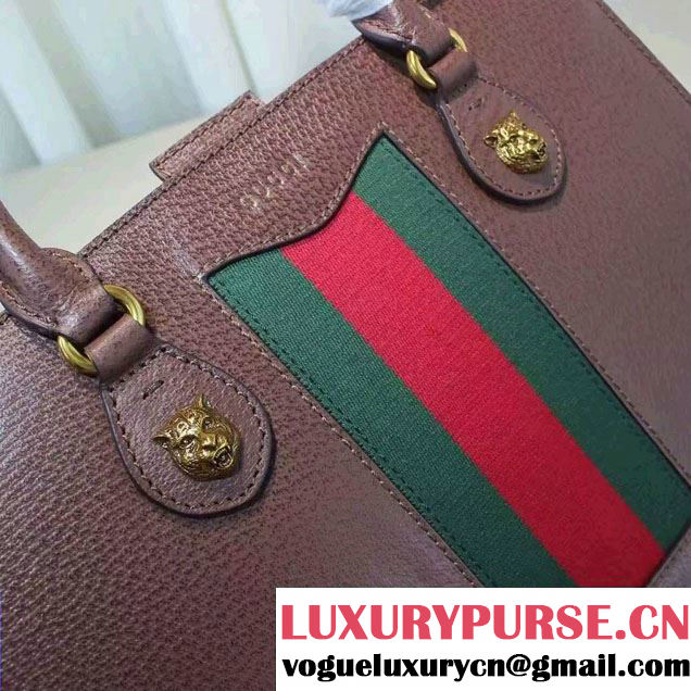 Gucci Animalier Textured Leather Top Handle Medium Bag 431277 Coffee 2016
