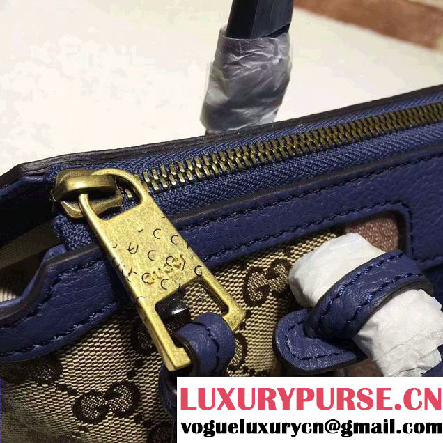 Gucci Rania Original GG Canvas Top Handle Small Bag 353114 Blue