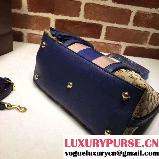 Gucci Rania Original GG Canvas Top Handle Small Bag 353114 Blue