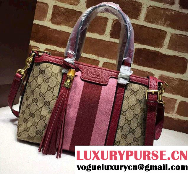 Gucci Rania Original GG Canvas Top Handle Small Bag 353114 Burgundy