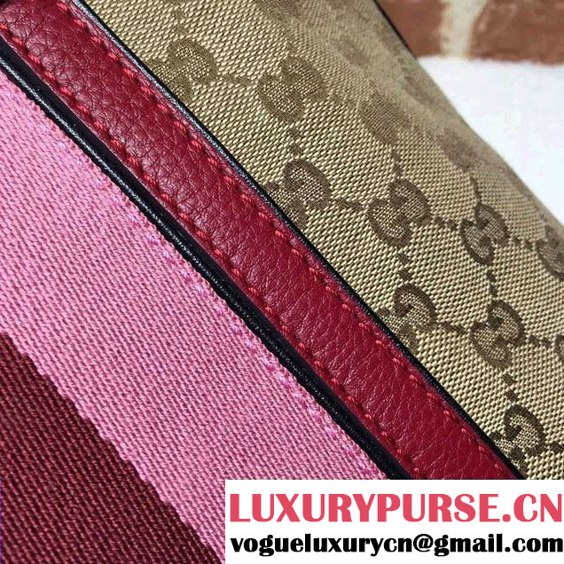 Gucci Rania Original GG Canvas Top Handle Small Bag 353114 Burgundy