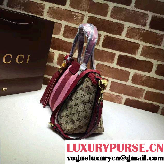Gucci Rania Original GG Canvas Top Handle Small Bag 353114 Burgundy