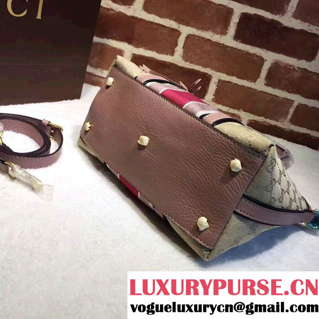 Gucci Rania Original GG Canvas Top Handle Small Bag 353114 Nude Pink