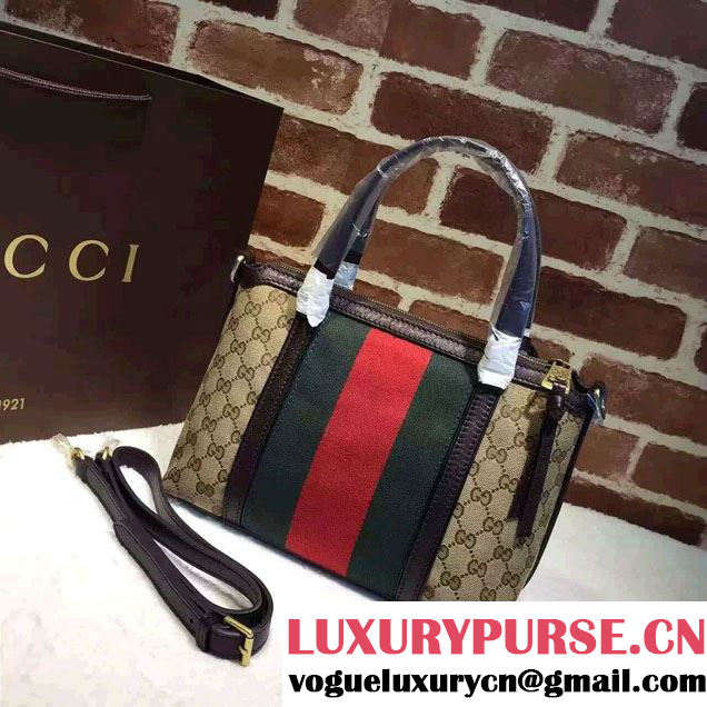 Gucci Rania Original GG Canvas Top Handle Small Bag 353114 Coffee