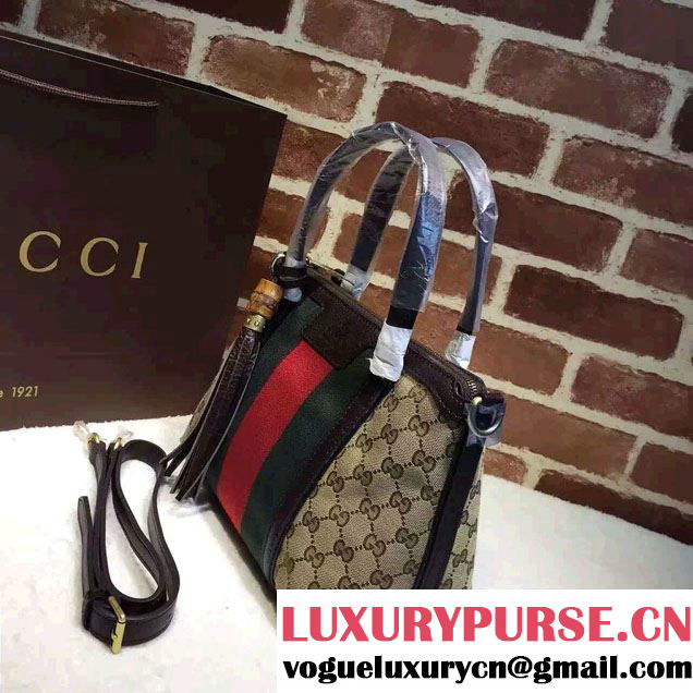 Gucci Rania Original GG Canvas Top Handle Small Bag 353114 Coffee