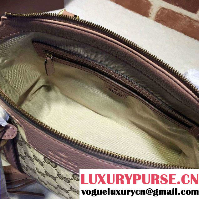 Gucci Rania Original GG Canvas Top Handle Small Bag 353114 Beige/Nude Pink