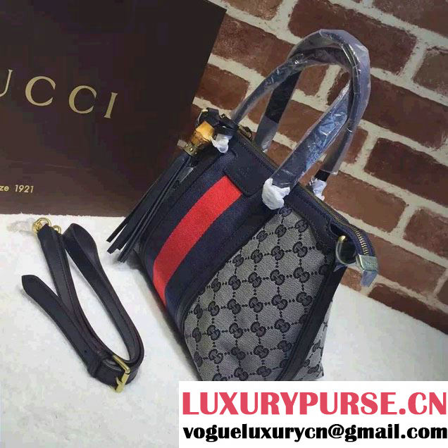 Gucci Rania Original GG Canvas Top Handle Small Bag 353114 Blue/Red