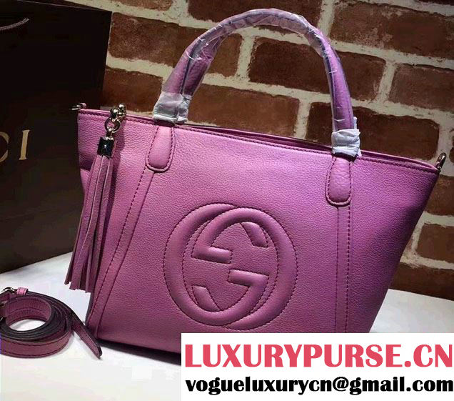 Gucci Soho Leather Top Handle Small Bag 369176 Fushia