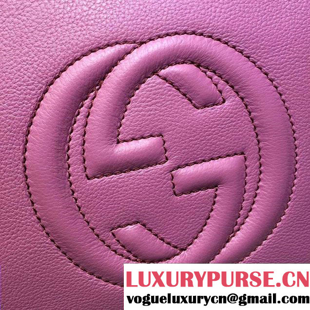 Gucci Soho Leather Top Handle Small Bag 369176 Fushia