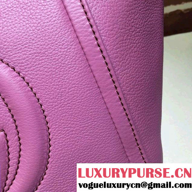 Gucci Soho Leather Top Handle Small Bag 369176 Fushia