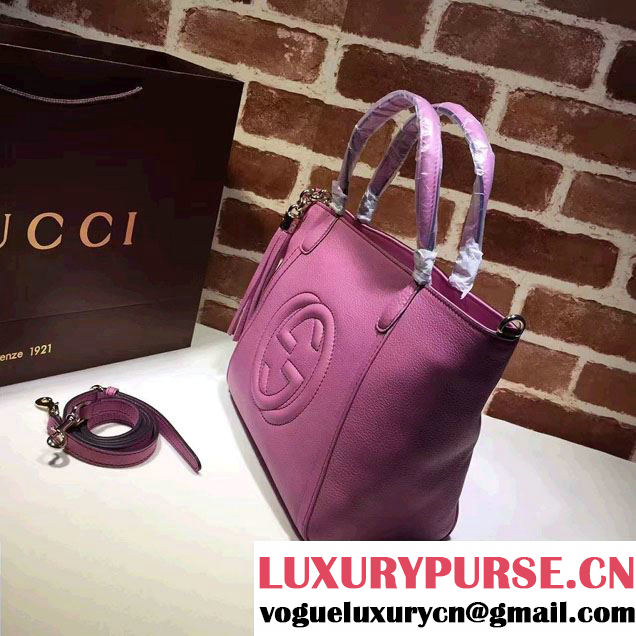 Gucci Soho Leather Top Handle Small Bag 369176 Fushia