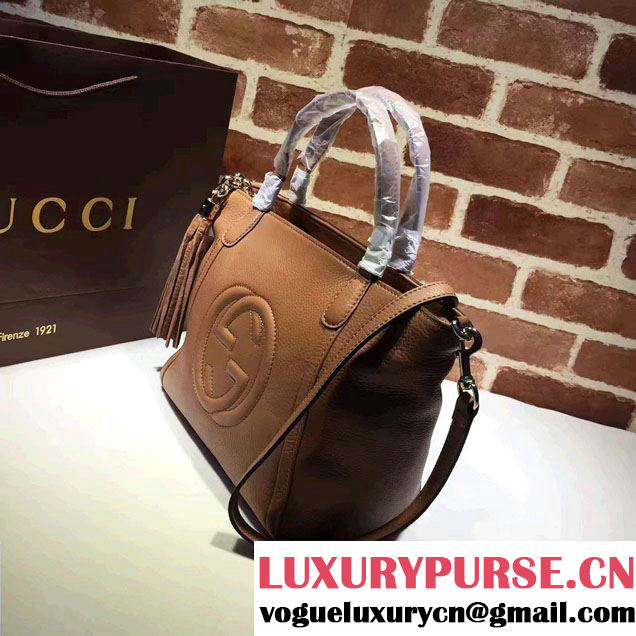 Gucci Soho Leather Top Handle Small Bag 369176 Brown