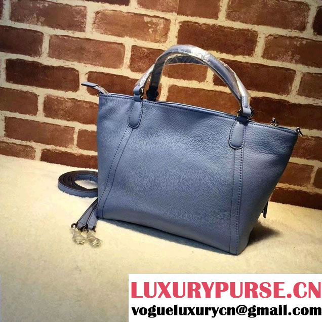 Gucci Soho Leather Top Handle Small Bag 369176 Sky Blue