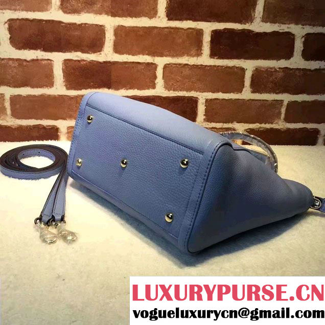 Gucci Soho Leather Top Handle Small Bag 369176 Sky Blue