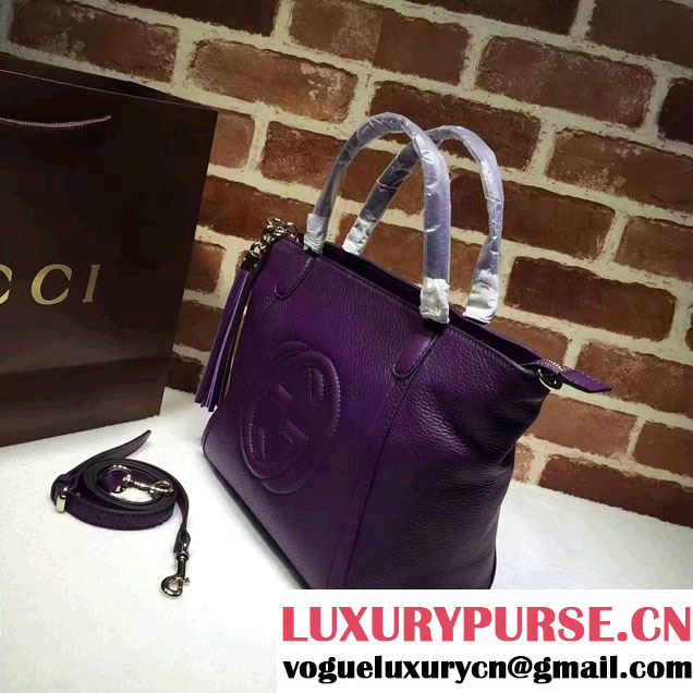 Gucci Soho Leather Top Handle Small Bag 369176 Purple