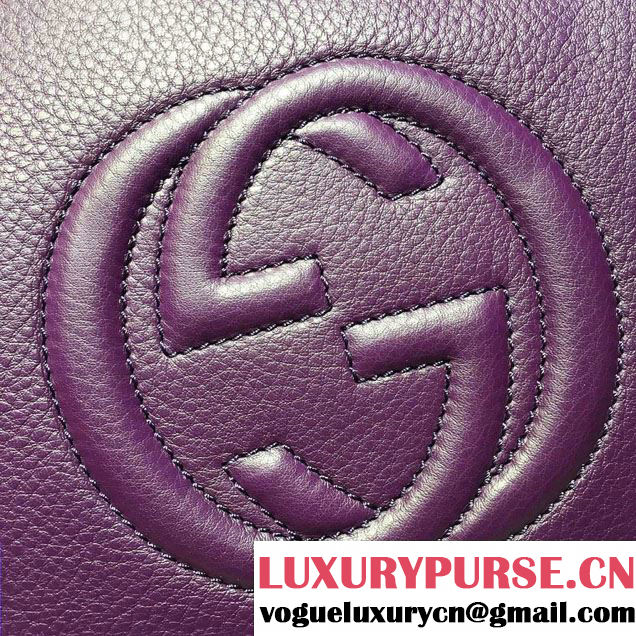 Gucci Soho Leather Top Handle Small Bag 369176 Purple