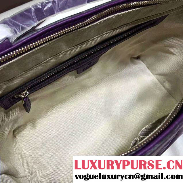 Gucci Soho Leather Top Handle Small Bag 369176 Purple