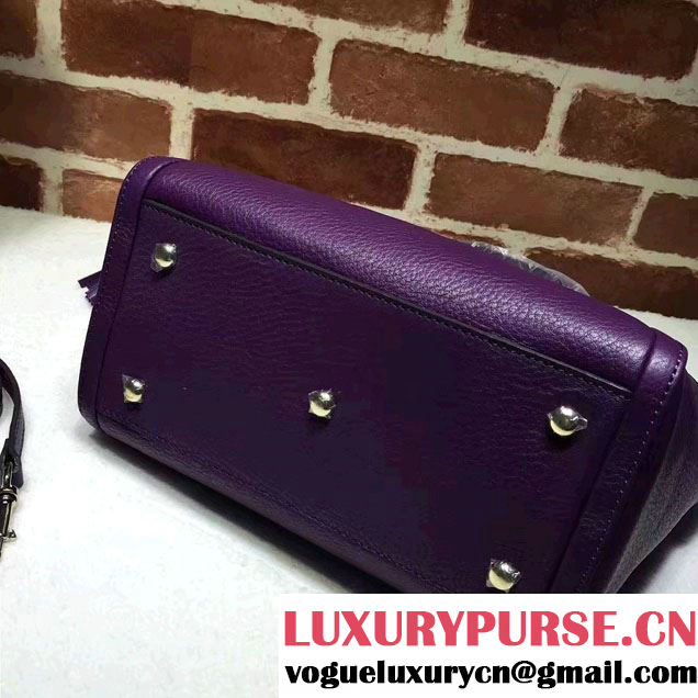 Gucci Soho Leather Top Handle Small Bag 369176 Purple
