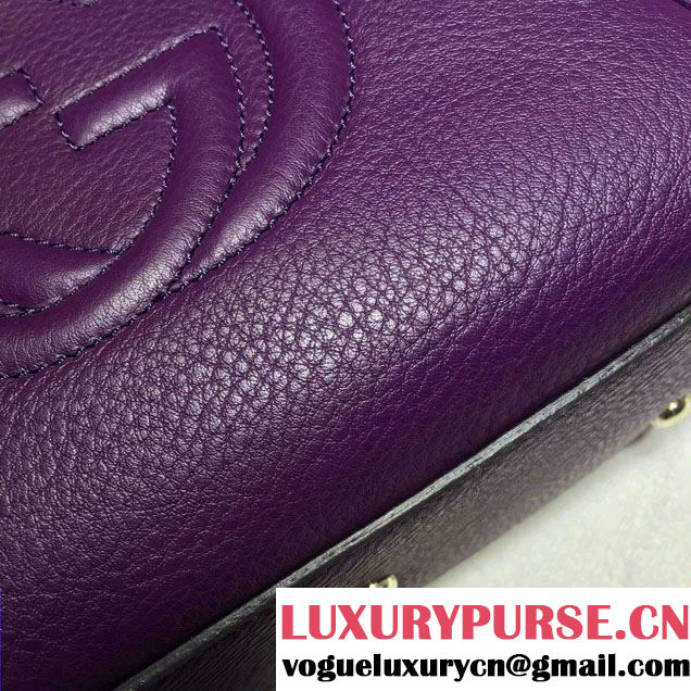 Gucci Soho Leather Top Handle Small Bag 369176 Purple