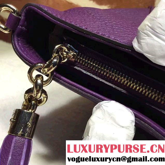 Gucci Soho Leather Top Handle Small Bag 369176 Purple