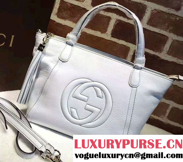 Gucci Soho Leather Top Handle Small Bag 369176 White