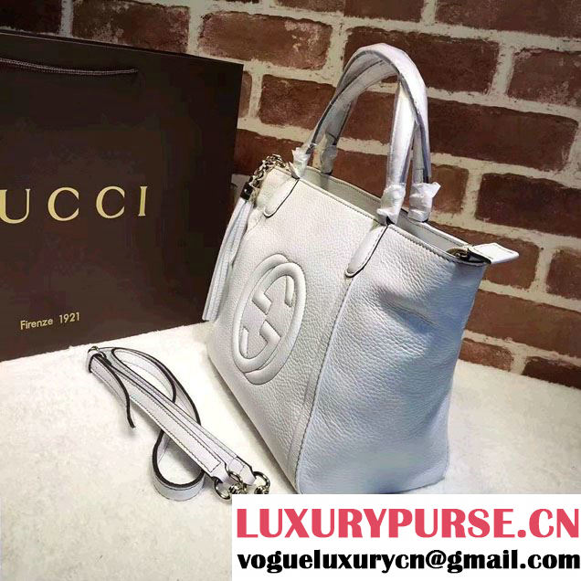 Gucci Soho Leather Top Handle Small Bag 369176 White