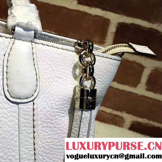 Gucci Soho Leather Top Handle Small Bag 369176 White
