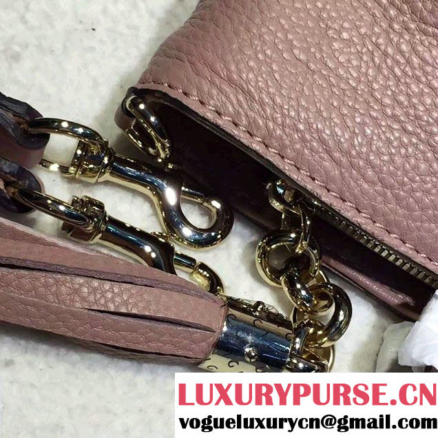 Gucci Soho Leather Top Handle Small Bag 369176 Nude Pink