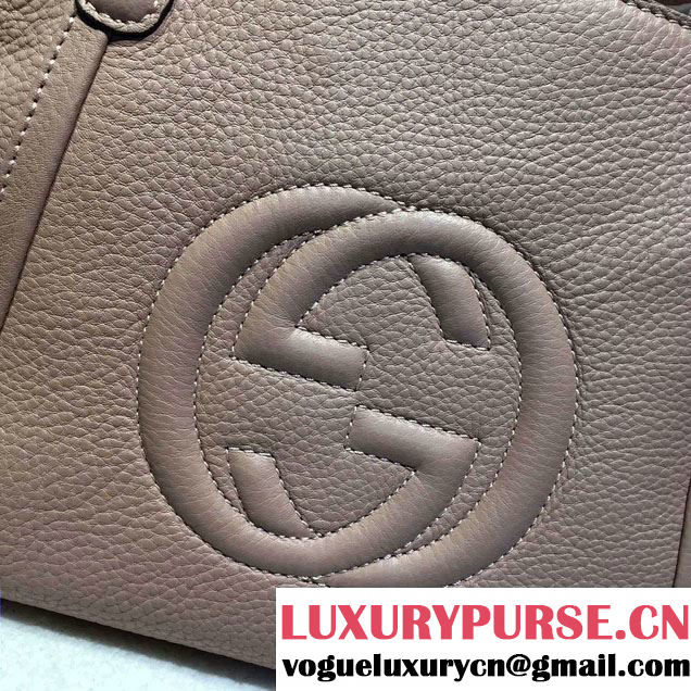 Gucci Soho Leather Top Handle Small Bag 369176 Nude Pink