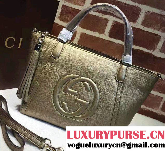 Gucci Soho Leather Top Handle Small Bag 369176 Gold