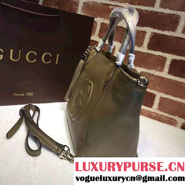 Gucci Soho Leather Top Handle Small Bag 369176 Gold
