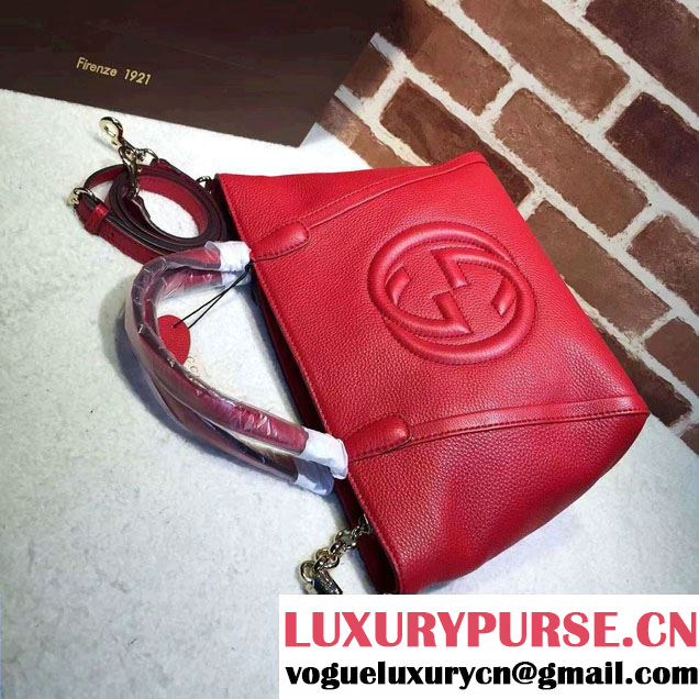 Gucci Soho Leather Top Handle Small Bag 369176 Red