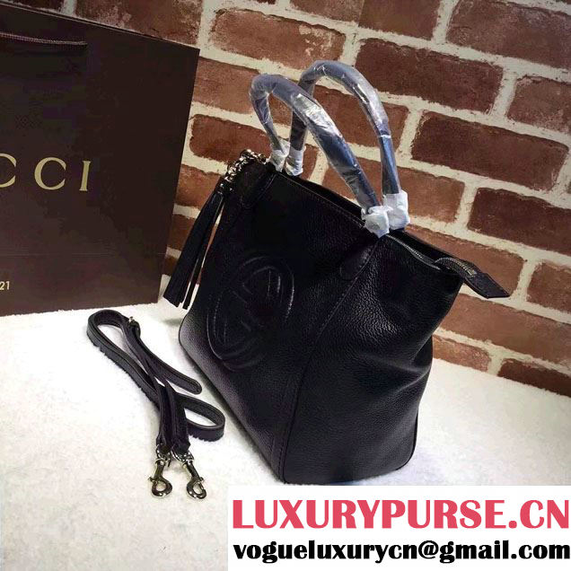 Gucci Soho Leather Top Handle Small Bag 369176 Black