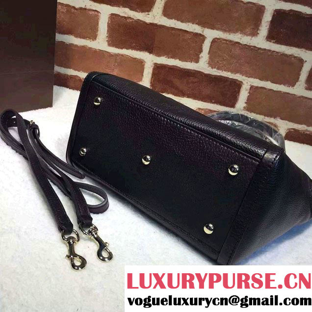 Gucci Soho Leather Top Handle Small Bag 369176 Black