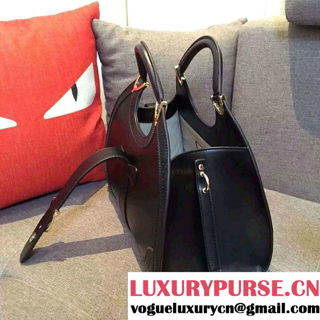 Gucci Stirrup Leather Top Handle Medium Bag 277514 Black