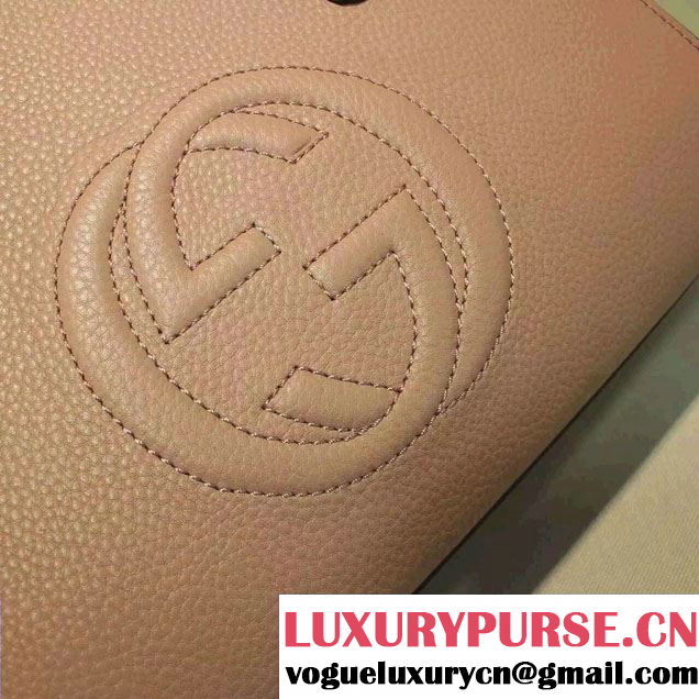 Gucci Soho Leather Top Handle Medium Bag 431571 Nude Pink 2016
