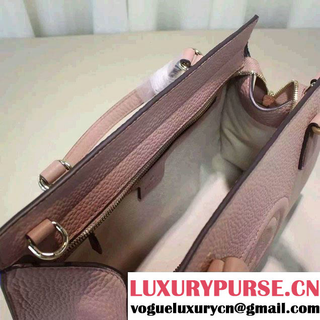 Gucci Soho Leather Top Handle Medium Bag 431571 Nude Pink 2016