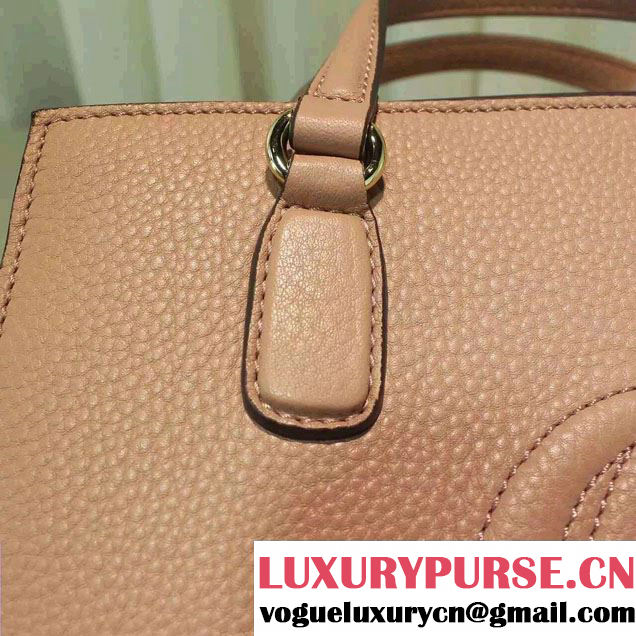 Gucci Soho Leather Top Handle Medium Bag 431571 Nude Pink 2016
