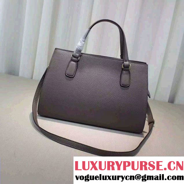 Gucci Soho Leather Top Handle Medium Bag 431571 Gray 2016