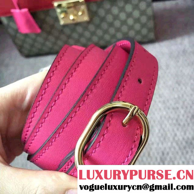 Gucci Padlock GG Canvas/Leather Top Handle Medium Bag 428208 Red/Fushia 2016