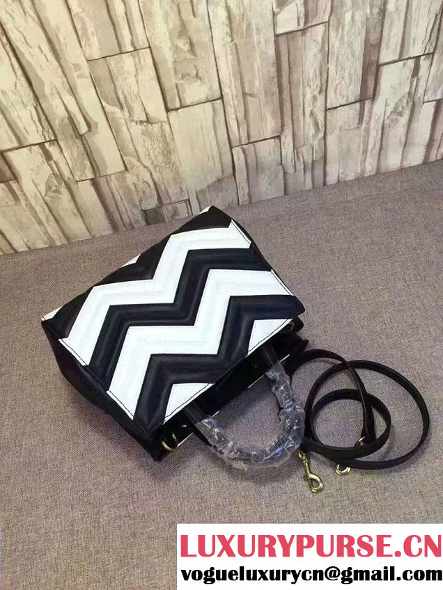 Gucci GG Marmont Matelassé Chevron Top Handle Small Bag 448054 Black/White 2016
