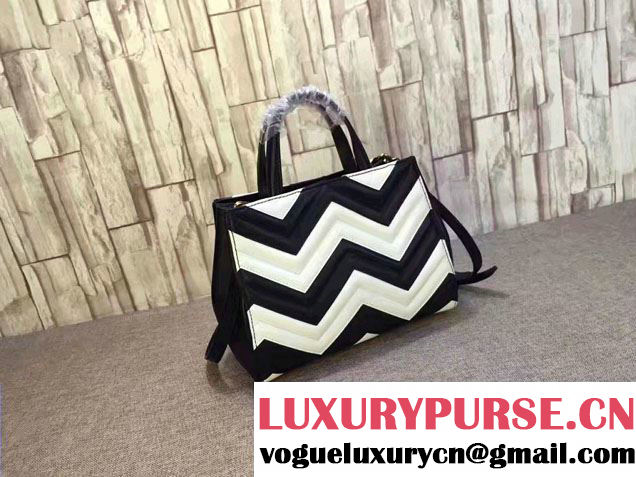 Gucci GG Marmont Matelassé Chevron Top Handle Small Bag 448054 Black/White 2016