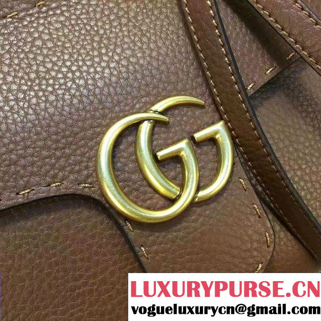 Gucci GG Marmont Leather Top Handle Mini Bag 442622 Coffee 2016