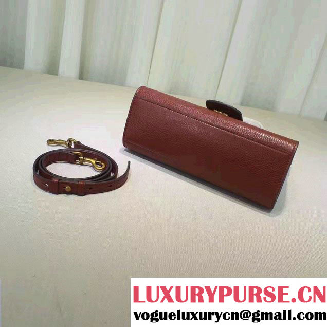 Gucci GG Marmont Leather Top Handle Mini Bag 442622 Brown 2016