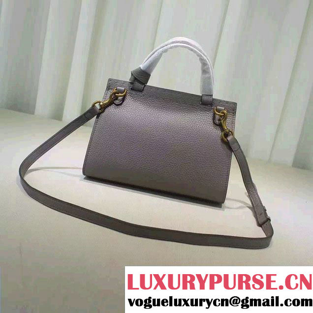 Gucci GG Marmont Leather Top Handle Mini Bag 442622 Gray 2016