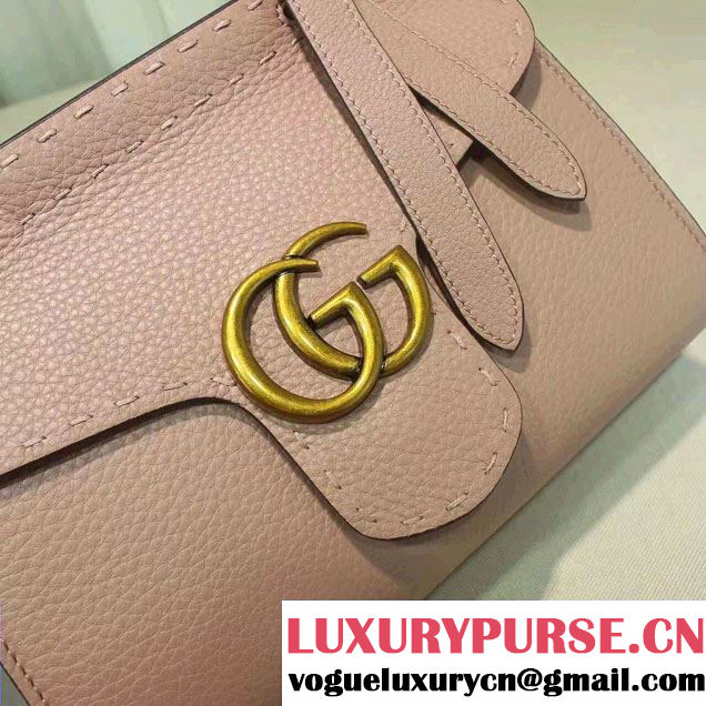 Gucci GG Marmont Leather Top Handle Mini Bag 442622 Nude Pink 2016