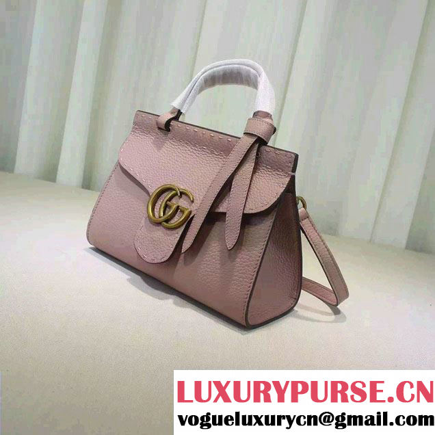 Gucci GG Marmont Leather Top Handle Mini Bag 442622 Nude Pink 2016