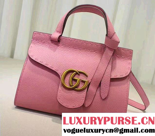 Gucci GG Marmont Leather Top Handle Mini Bag 442622 Pink 2016